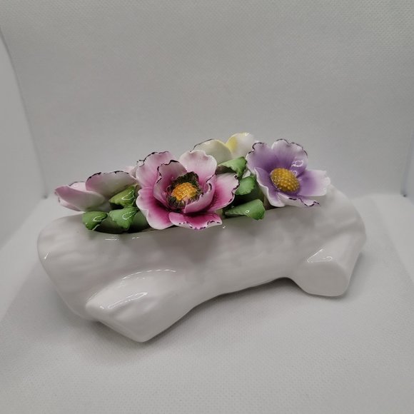Staffordshire Other - Staffordshire Royale Fine Bone China - Floral Log / Made in England / Abbydean